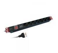 Techly Professional Multipresa da Rack 19'' 7 Posti con limitatore da sovratensi