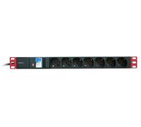 Techly Professional Multipresa da Rack 19'' 7 Posti con protezione da dispersion