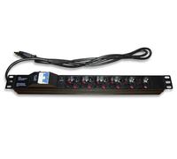 Techly Professional Multipresa 6 Posti da Rack 19'' con Magnetotermico Spina Ita