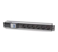 Techly Professional Multipresa Rack 19'' 6 posti 023233 con magnetotermico e spina Schuko angolata