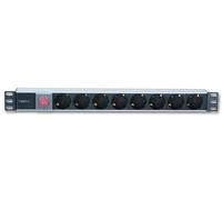 Multipresa 8 Posti da Rack 19'' con Interruttore Spina Schuko Angolata 1U