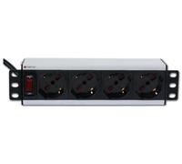 Techly Professional Multipresa universale 4 posti rack 10'' con interruttore