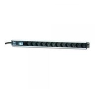 Multipresa Verticale 12 Posti con Magnetotermico Tipo Tedesco per armadi Rack