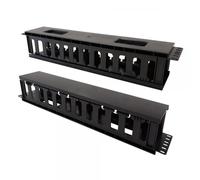 Techly Professional Pannello passacavi 19'' 2U con coperchio nero