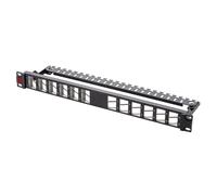 Techly Professional 624599 Pannello Patch di Distribuzione FTP 1U 24 Posti RJ45 Uscita Inclinata Nero