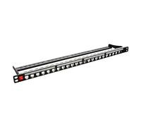 Techly Professional 366488 Pannello Patch Modulare Senza Frutti 24 Posti STP 0.5U Nero