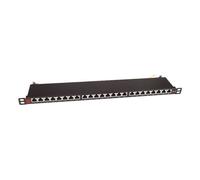 Techly Professional Pannello Patch I-PP-24-RS-C6ABHT STP 24 porte RJ45 19'' 0,5U Cat.6A Nero