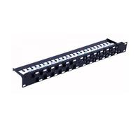 Techly Pannello Patch 367836 - 24 posti RJ45 Cat.6A, uscita inclinata 1U - Nero