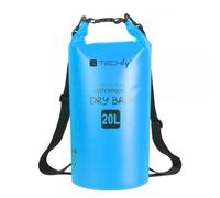 Techly Sacca Impermeabile 20L Dry Bag con Tracolla Regolabile Azzurro