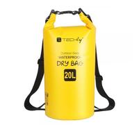 Techly Sacca Impermeabile 20L Dry Bag con Tracolla Regolabile Giallo