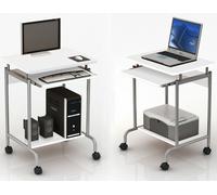 Techly Scrivania Mobile ''Compact'' per Computer Ripiano Tastiera Scorrevole Bia