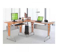 Techly Scrivania per Computer Angolare in Ciliegio