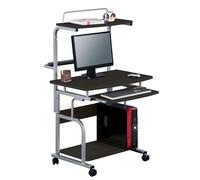 Techly Scrivania per Computer Compatta Multifunzione, Nero Lucido (ICA-TB 7800BK)