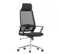 Techly Sedia per Ufficio con Schienale Alto e Base Cromata Nero