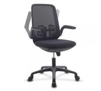 Techly Sedia per Ufficio Regolabile in Altezza con Braccioli Pieghevoli Nera