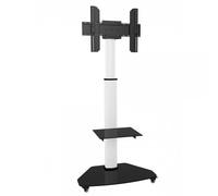 ICA-TR3WH - Supporto TV con ruote, 37'' - 70'', girevole, ripiano, bianco