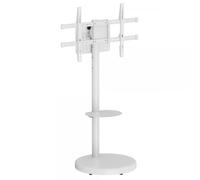 Techly Supporto a Pavimento 161644 con Mensola per TV 37-86'' LCD/LED/Plasma Bianco