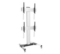 Techly 622984 Supporto a Pavimento per 2 TV LCD/LED 32-60" per Video Wall Silver