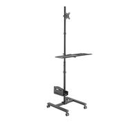 Techly 624643 Supporto da Pavimento TV LCD/LED 17-32" con Mensola e Porta CPU Nero