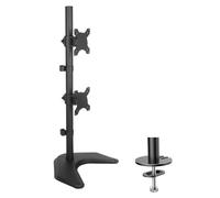 Techly 027552 Supporto da Scrivania 2 Monitor 13-27" Fissaggio con Base o Vite Passante Nero