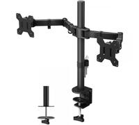 Techly Supporto da Scrivania per 2 Monitor 13-27" Affiancati con Morsetto
