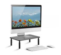 Techly Supporto per Monitor Ergonomico Regolabile con 3 Altezze in Metallo Nero