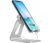 Techly 363272 Supporto Porta Smartphone e Tablet Universale e Regolabile da Scrivania Silver