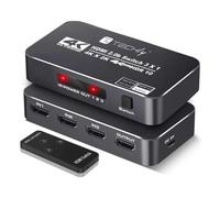 Techly Switch HDMI 367171 2.0b 3 in 1 out 4K HDR HDCP2.2 con telecomando Nero