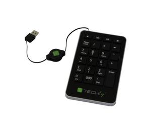 Techly Tastierino Numerico USB 23 tasti Nero Windows contabile