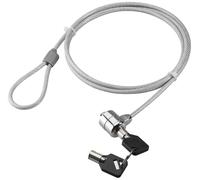 Techly 106060 Cavo di Sicurezza in Acciaio con Lucchetto per Notebook e Due Chiavi Silver