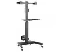 Techly Trolley da Pavimento con Mensola e Porta CPU per 2 TV LCD/LED/Plasma 13-3