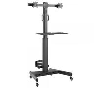Techly Trolley da Pavimento con Mensola e Porta PC per 2 TV LCD/LED/Plasma 13-32