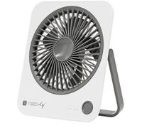 Techly 621666 Ventilatore da Scrivania Ultra Sottile Pieghevole e Portatile a 4 velocità Bianco