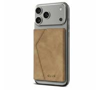 TECHMADE ETRES Portafoglio Magnetico ICON Easy - Compatibile con iPhone 17/16/15/14/13/12 - Protezione RFID, in PU Leather - 6 Carte + Tasca Contanti - Compatto, Unisex, Antiscivolo (Light Brown)