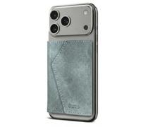 TECHMADE ETRES Portafoglio Magnetico ICON Easy - Compatibile con iPhone 17/16/15/14/13/12 - Protezione RFID, in PU Leather - 6 Carte + Tasca Contanti - Compatto, Unisex, Antiscivolo (Jeans Chiaro)