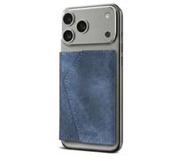 TECHMADE ETRES Portafoglio Magnetico ICON Easy - Compatibile con iPhone 17/16/15/14/13/12 - Protezione RFID, in PU Leather - 6 Carte + Tasca Contanti - Compatto, Unisex, Antiscivolo (Jeans Scuro)
