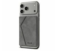 TECHMADE ETRES Portafoglio Magnetico ICON Easy - Compatibile con iPhone 17/16/15/14/13/12 - Protezione RFID, in PU Leather - 6 Carte + Tasca Contanti - Compatto, Unisex, Antiscivolo (Grey)