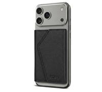 TECHMADE ETRES Portafoglio Magnetico ICON Easy - Compatibile con iPhone 17/16/15/14/13/12 - Protezione RFID, in PU Leather - 6 Carte + Tasca Contanti - Compatto, Unisex, Antiscivolo (Saffiano Black)