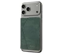 TECHMADE ETRES Portafoglio Magnetico ICON Easy - Compatibile con iPhone 17/16/15/14/13/12 - Protezione RFID, in PU Leather - 6 Carte + Tasca Contanti - Compatto, Unisex, Antiscivolo (Cam Green)