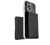TECHMADE ETRES Smart Wallet Classic Saffiano - Portafoglio MagSafe RFID Uomo Donna, Slim, Elegante, con Tasca per Contanti - Compatibile iPhone (nero)