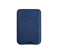 TECHMADE FC Inter Portacarte Compatibile MagSafe per iPhone, Anello Adattatore Incluso - Spazio per 3 Carte o Contanti, Sistema di Estrazione Rapida - Blocco RFID, in Eco-Pelle Vegana (BLU)