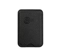 TECHMADE FC Inter Portacarte Compatibile MagSafe per iPhone, Anello Adattatore Incluso - Spazio per 3 Carte o Contanti, Sistema di Estrazione Rapida - Blocco RFID, in Eco-Pelle Vegana (NERO)