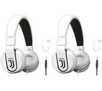 TECHMADE Juventus Football Cuffia microfono incluso |ON-EAR |con filo cavo aux | Bianco/Nero | con adattatore usb-c (Confezione da 2)