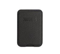 TECHMADE Juventus Portacarte Compatibile MagSafe per iPhone, Anello Adattatore Incluso - Spazio per 3 Carte o Contanti, Sistema di Estrazione Rapida - Blocco RFID, in Eco-Pelle Vegana (NERO)