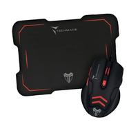 TECHMADE MOUSE USB CON FILO +MOUSEPAD GAMING TM-M016 (Red)