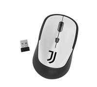 TECHMADE Mouse Wireless Juventus | Design Ufficiale Squadra | Tecnologia Senza Fili | Sensore Ottico Preciso | Ergonomico e Silenzioso | Plug & Play (COMPATTO BIANCO)