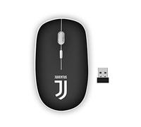TECHMADE - Mouse Wireless Juventus | Design Ufficiale Squadra | Tecnologia Senza Fili | Sensore Ottico Preciso | Ergonomico e Silenzioso | Plug & Play, Nero, Plastica