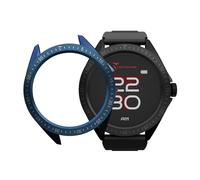 TECHMADE Rocks 2.0 Smartwatch Uomo Donna Display FullTouch, Chiamate Bluetooth, Notifiche WhatsApp, Contapassi, Cardiofrequenzimetro, Sonno, sport (CINTURINO NERO-COVER NERA E BLU)