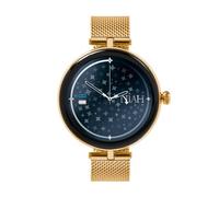 TECHMADE Smartwatch Niah Lyra, orologio digitale gioiello, schermo AMOLED, chiamate, notifiche, funzione SOS, sport, compatibile con IOS e android (MAGLIA MILANO GOLD)