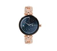 TECHMADE Smartwatch Niah Lyra, orologio digitale gioiello, schermo AMOLED, chiamate, notifiche, funzione SOS, sport, compatibile con IOS e android (MAGLIA MET BIG GOLD ROSE)